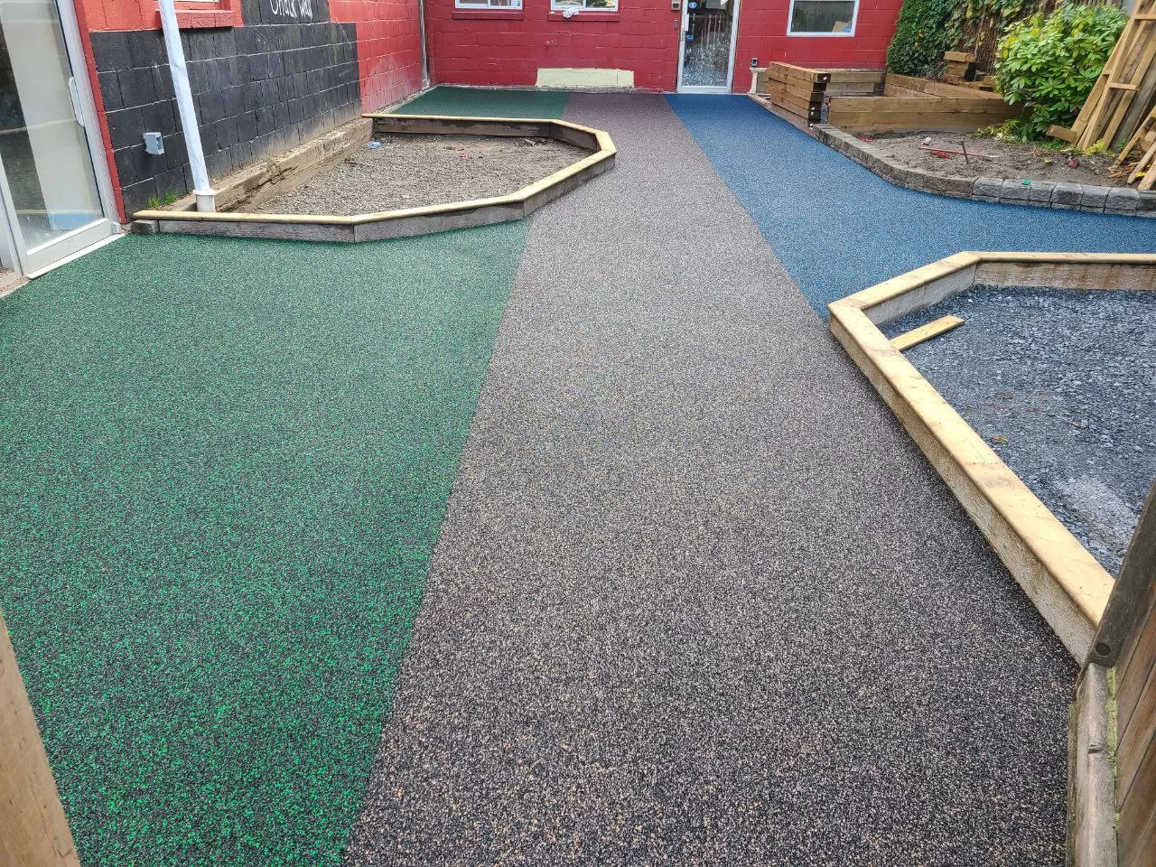 rubber paved commercial space