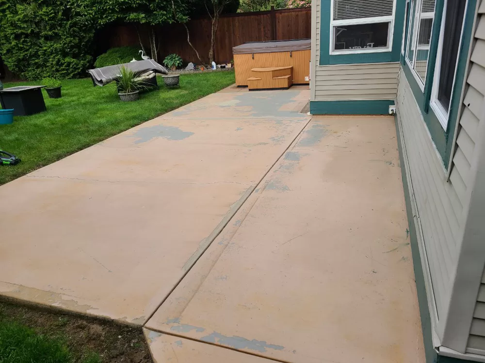 before rubber paving patio