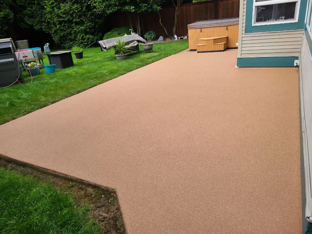 rubber paved patio