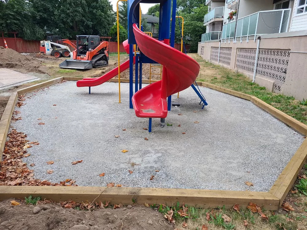 before rubber paving playground