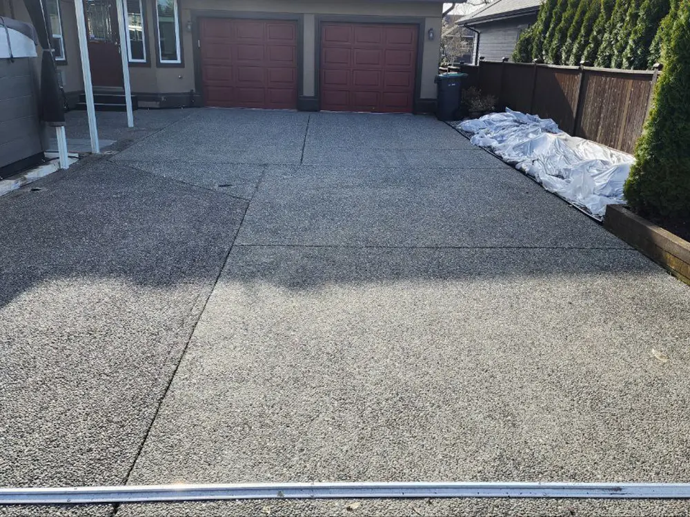 before rubber paved driveway