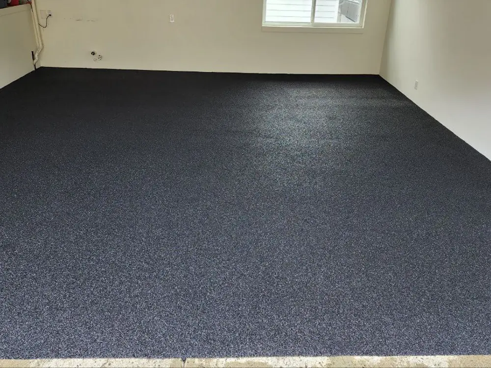 rubber paved garage floor